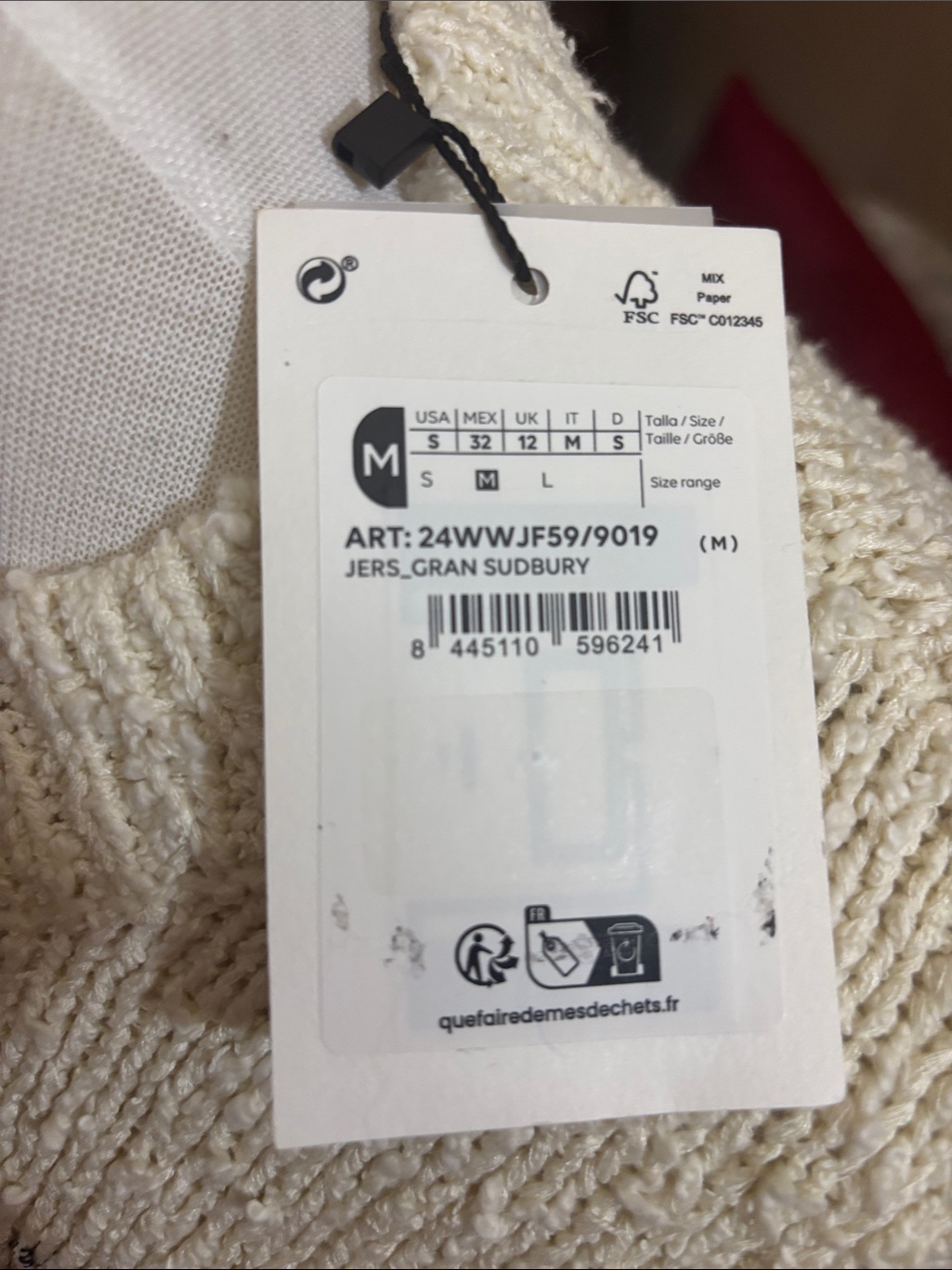 Nwt Desigual Cozy Multi-Color Embroidered Knit Sweater - Cream — image 3 of 5
